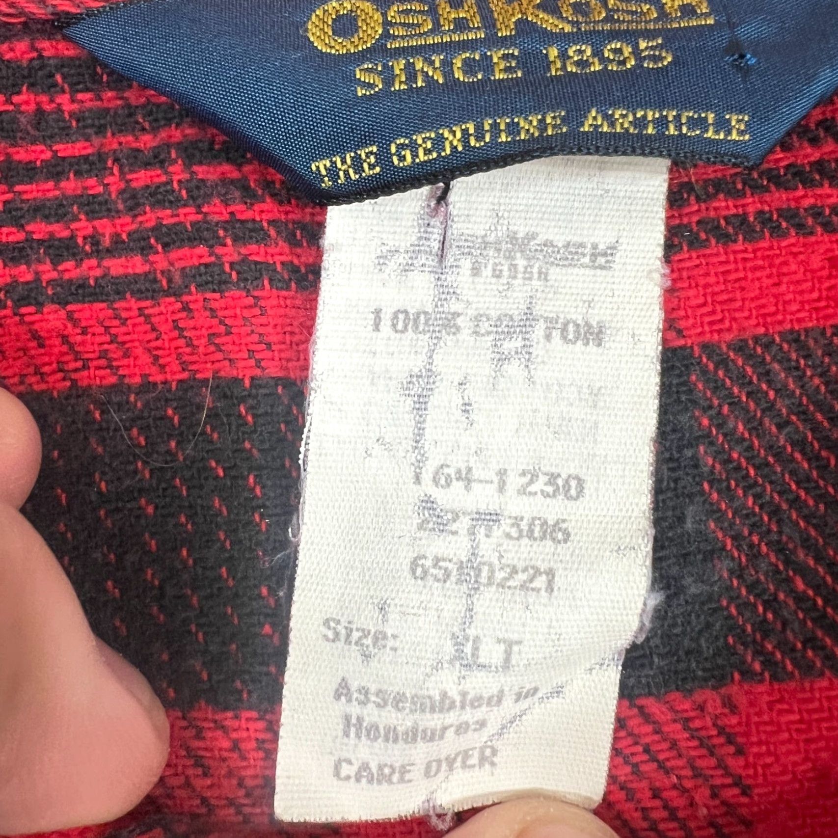 Vintage VINTAGE OshKosh B'gosh Flannel Shirt Mens XLT Red Plaid Button-Up Grunge Size US XL / EU 56 / 4 - 5 Thumbnail