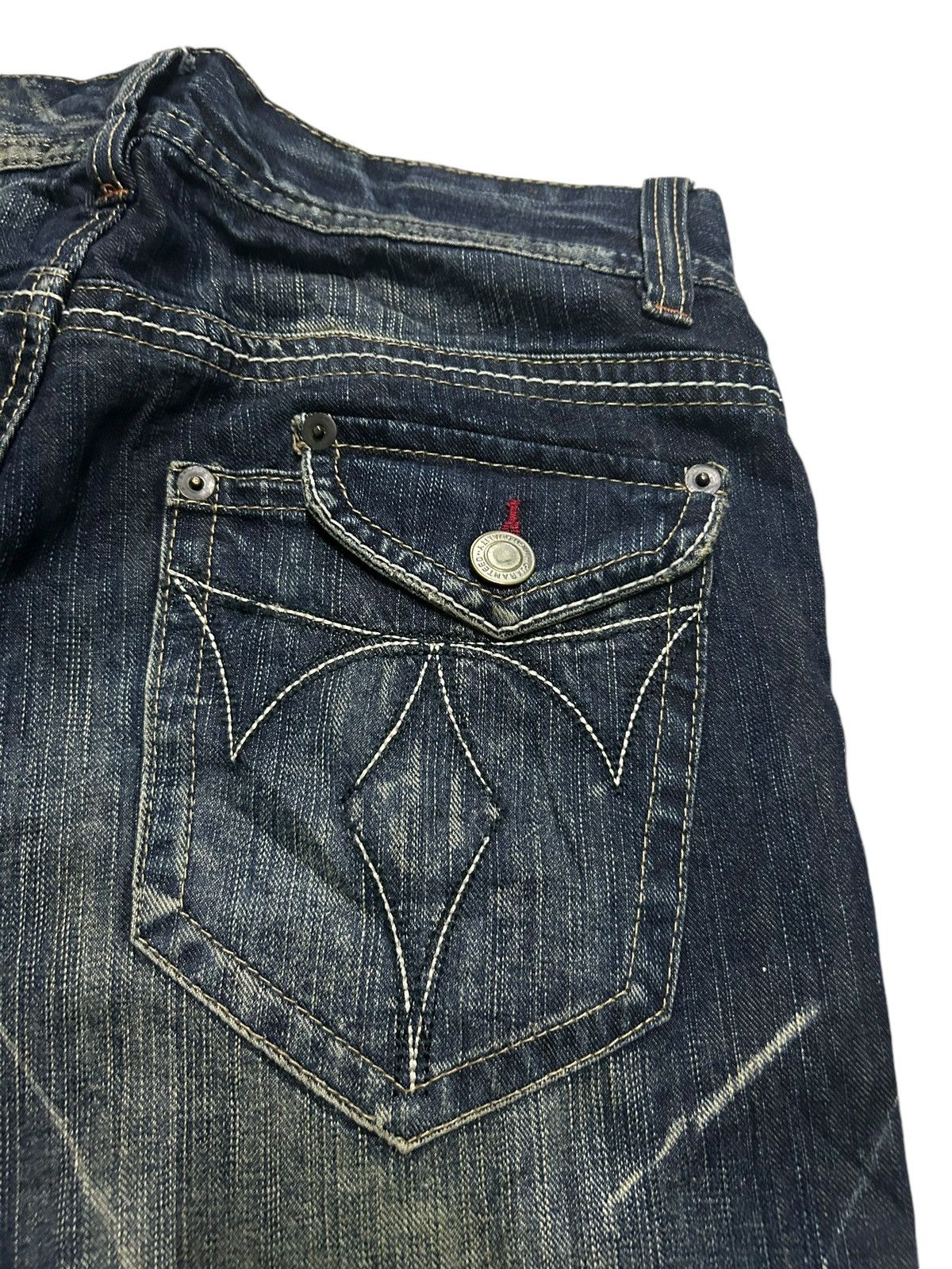 If Six Was Nine × KMRii × Le Grande Bleu (L.G.B.) FLARE THREE STONES THROW JAPANESE PUNK STYLE DENIM ☠️🎌🎌☠️ Size US 31 - 4 Thumbnail