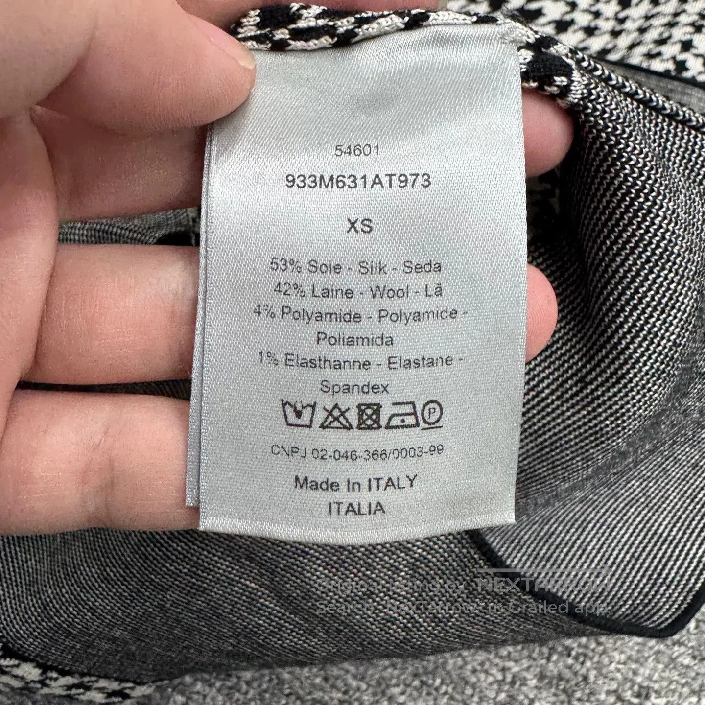 Dior Dior Houndstooth High Neck Wool Shirt. Size US XS / EU 42 / 0 - 3 Thumbnail