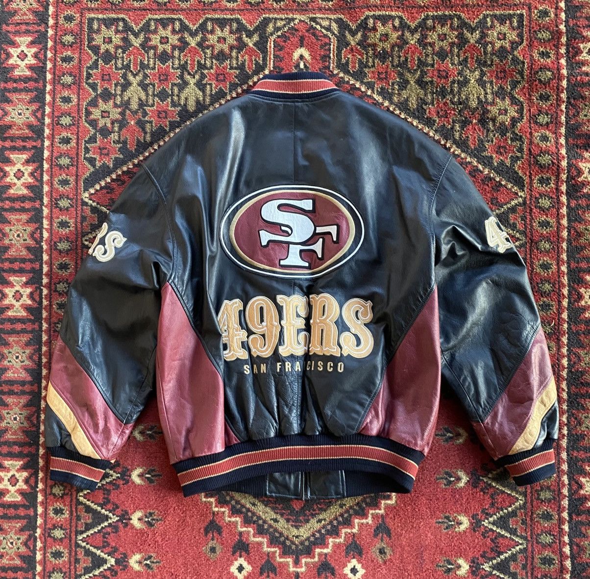 GIII by good Carl Banks BSU Vintage Leather Jacket