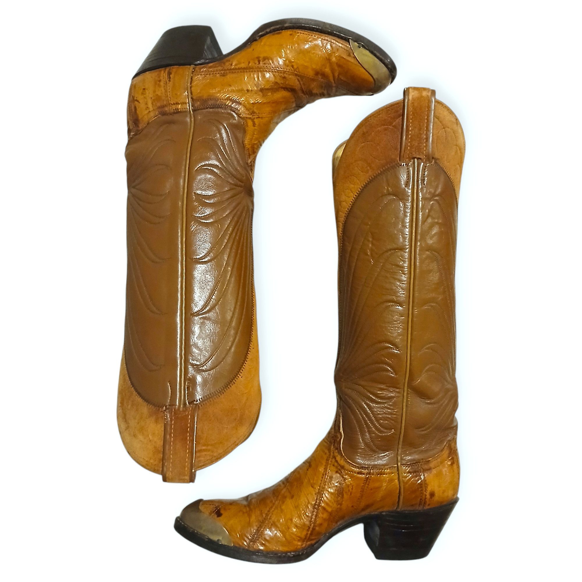 Tony Lama × Vintage Tony Lama Black Label Exotic Eel Leather Boots Size 5.5 B Size US 5.5 / IT 35.5 - 3 Thumbnail