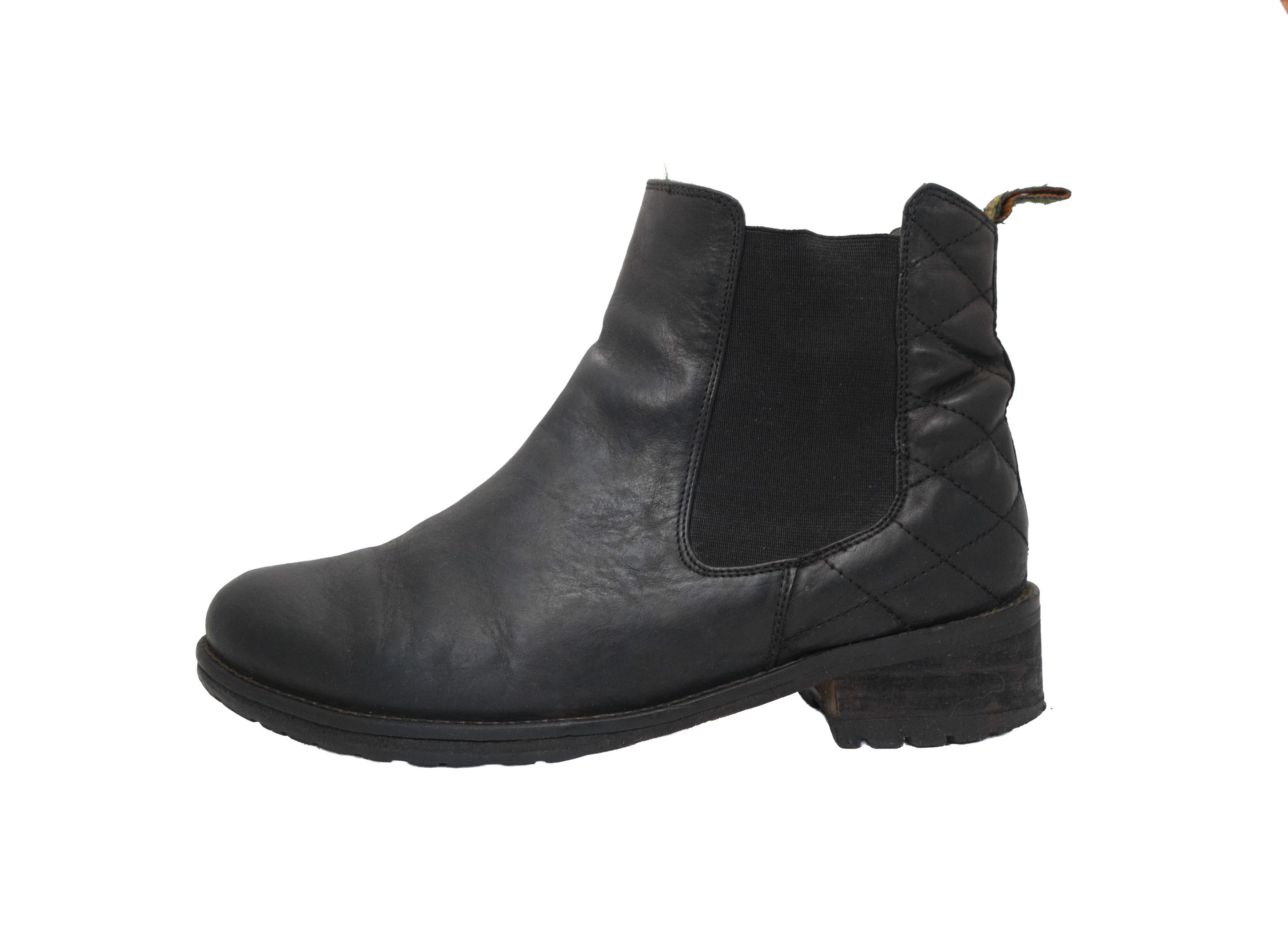 Barbour Amble Quilted Leather Chelsea Boots Tartan Lining Size US 10.5 / IT 40.5 - 2 Thumbnail