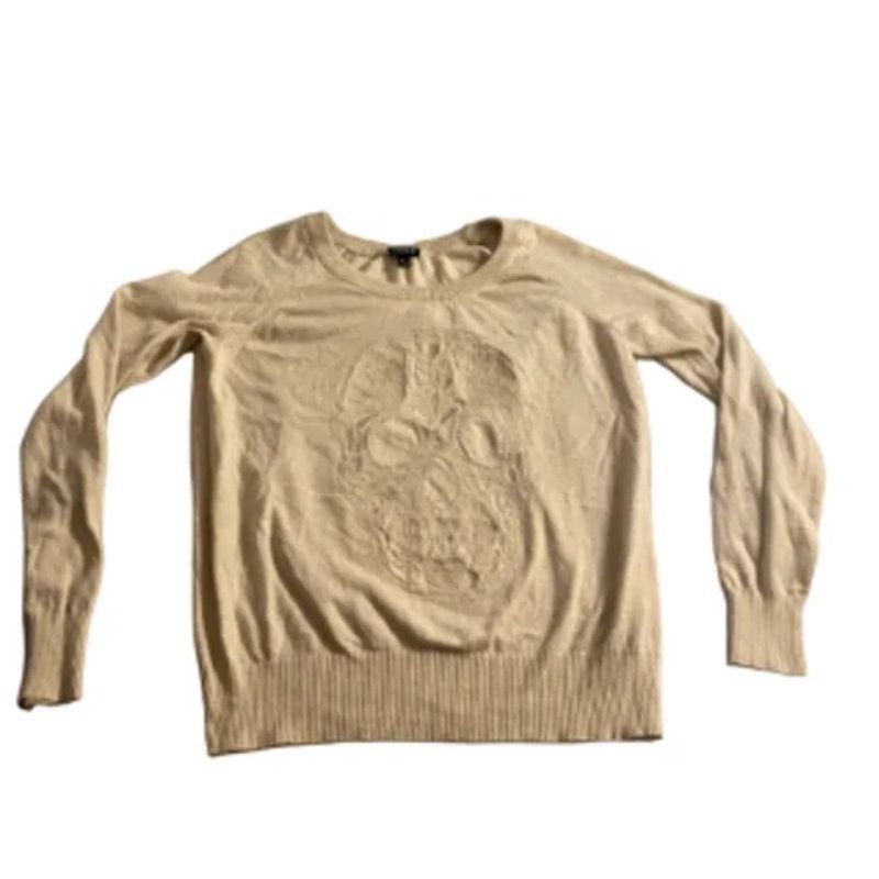 Other Grunge Cream Skull Knit Sweater Torrid 0 Large Size L / US 10 / IT 46 - 2 Thumbnail