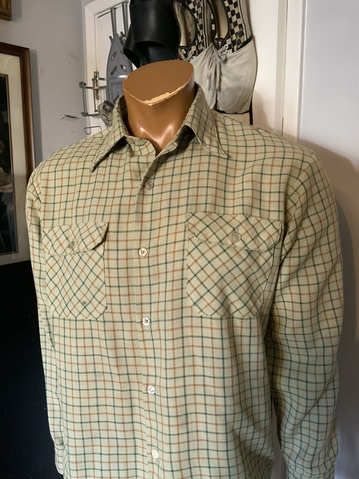 Vintage VTG 60s 70s JCPenney Big Mac 50/50 Plaid Button Work Shirt Size US M / EU 48-50 / 2 - 11 Thumbnail