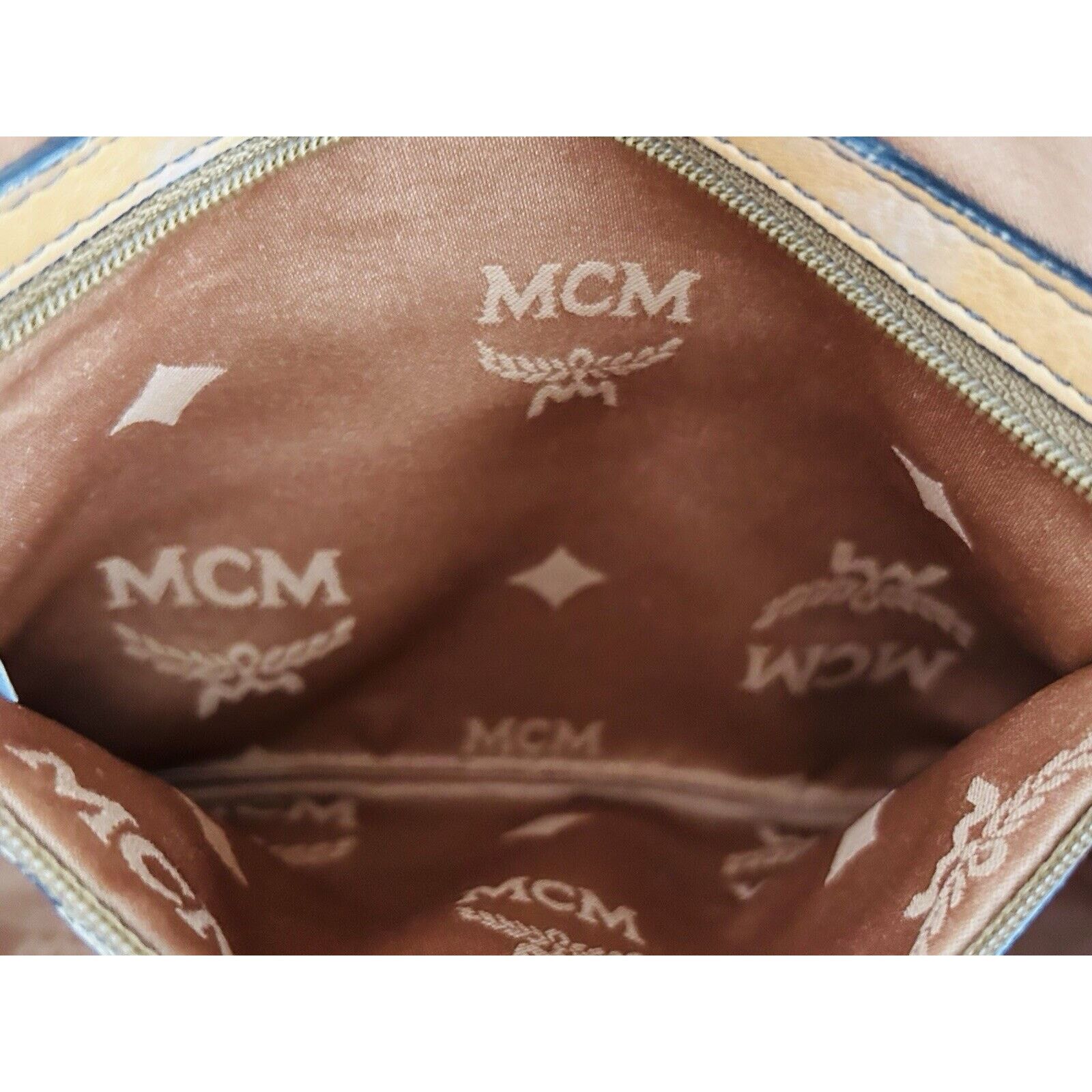 MCM MCM Visetos Leather Cross Shoulder Bag Camel Tan Handbag Size ONE SIZE - 5 Thumbnail