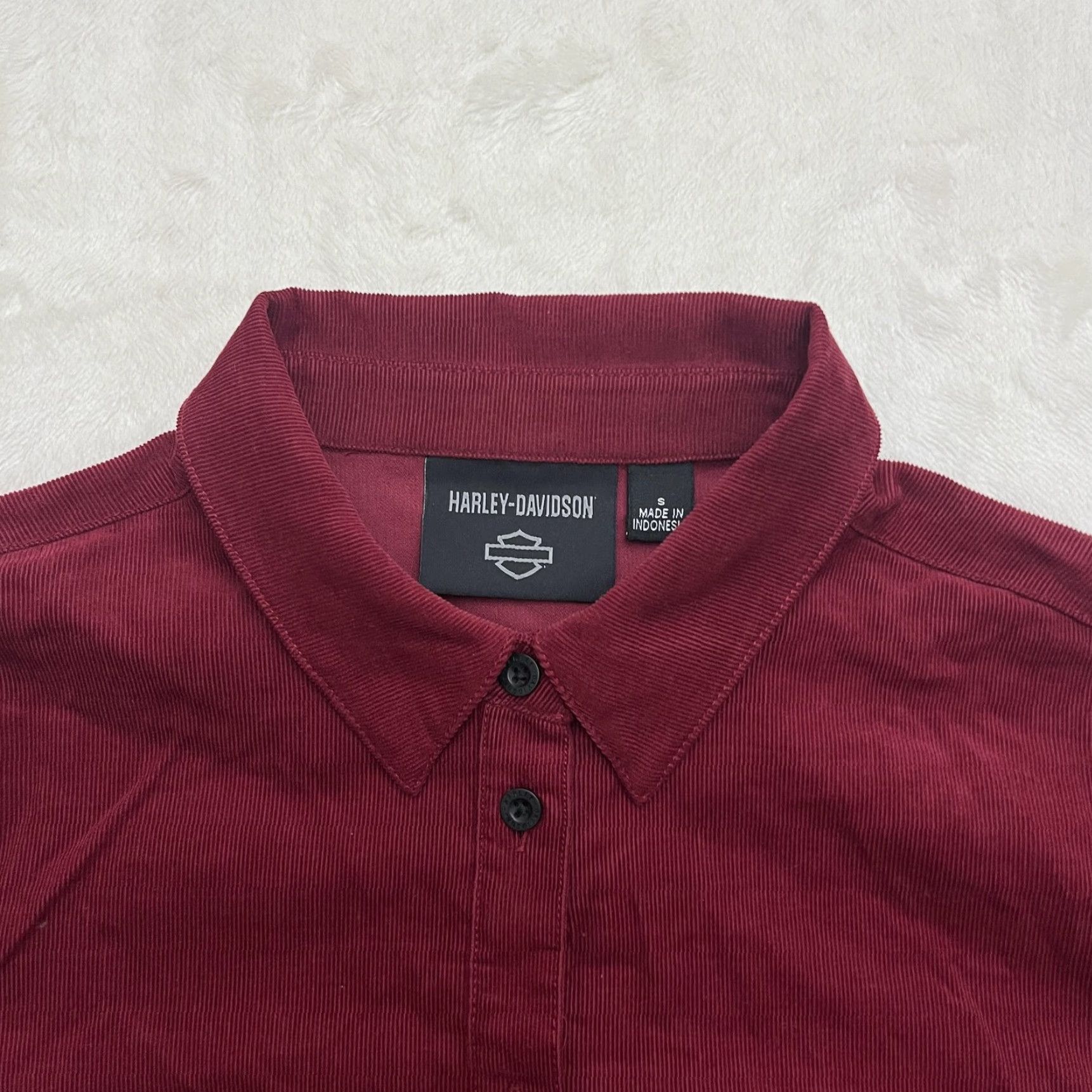 Harley Davidson Harley-Davidson Shirt Womens Small Red Corduroy Button Up Western Embroidered Size S / US 4 / IT 40 - 3 Thumbnail