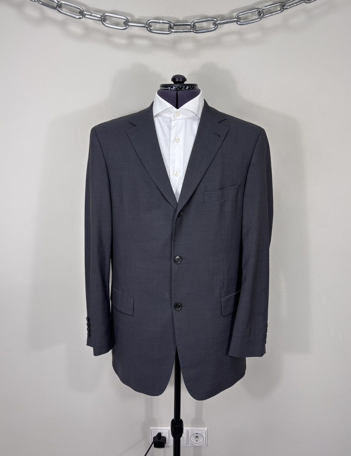 Hugo Boss Hugo Boss Men’s 2-Piece Textured Grey 120s Wool Suit Size 40R - 2 Thumbnail