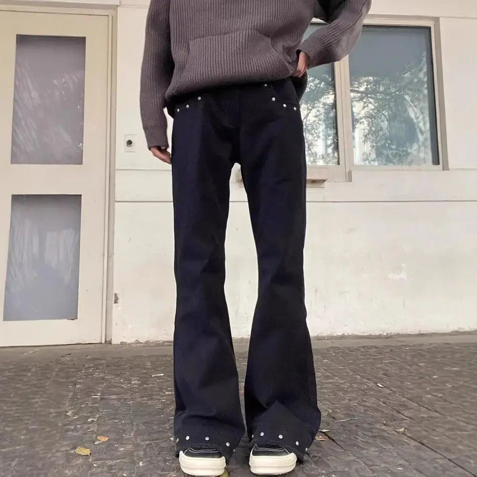Japanese Brand Retro loose straight leg micro flared jeans Size US 32 / EU 48 - 5 Thumbnail