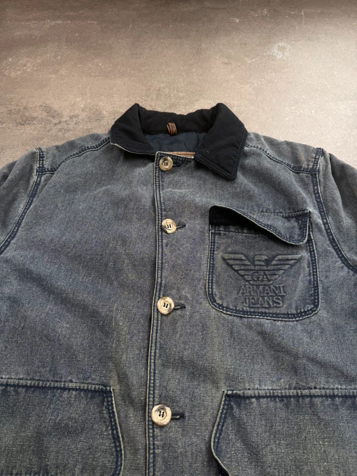 Armani Armani denim jacket vintage 1980s work wear made in Italy Size US L / EU 52-54 / 3 - 5 Thumbnail