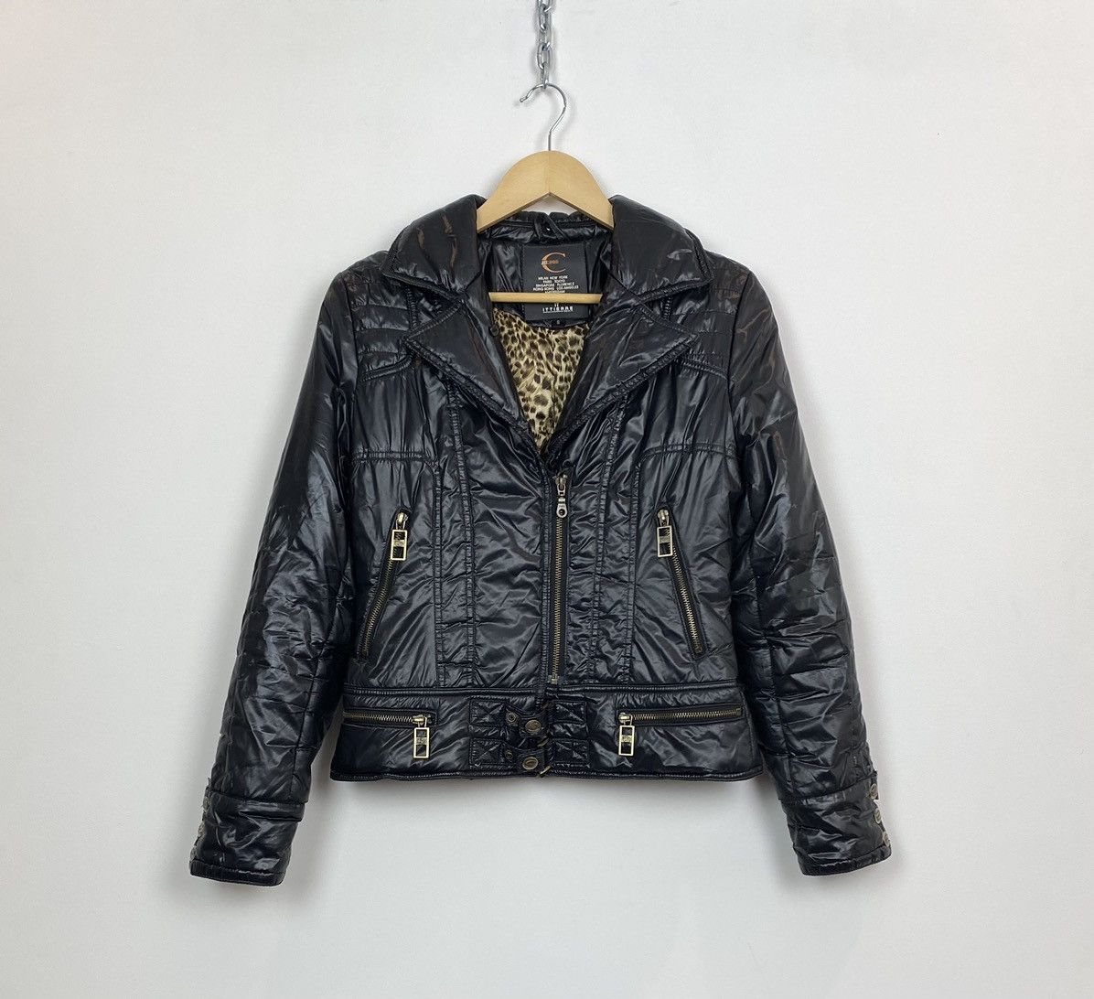 Just Cavalli Vintage Just Cavalli Multi Zip Puffer Biker Jacket Leopard Size S / US 4 / IT 40 - 2 Thumbnail
