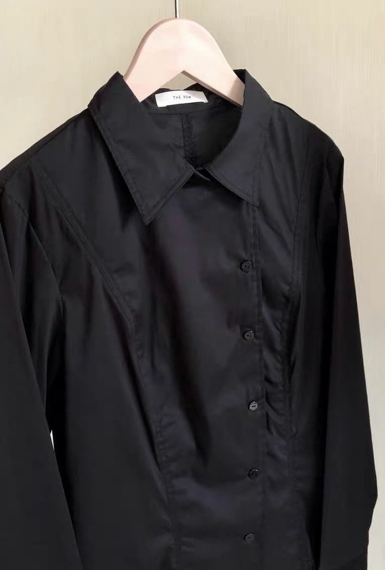 The Row The Row Black Stretch Cotton Shirt (Excellent Condition) Size M / US 6-8 / IT 42-44 - 2 Thumbnail