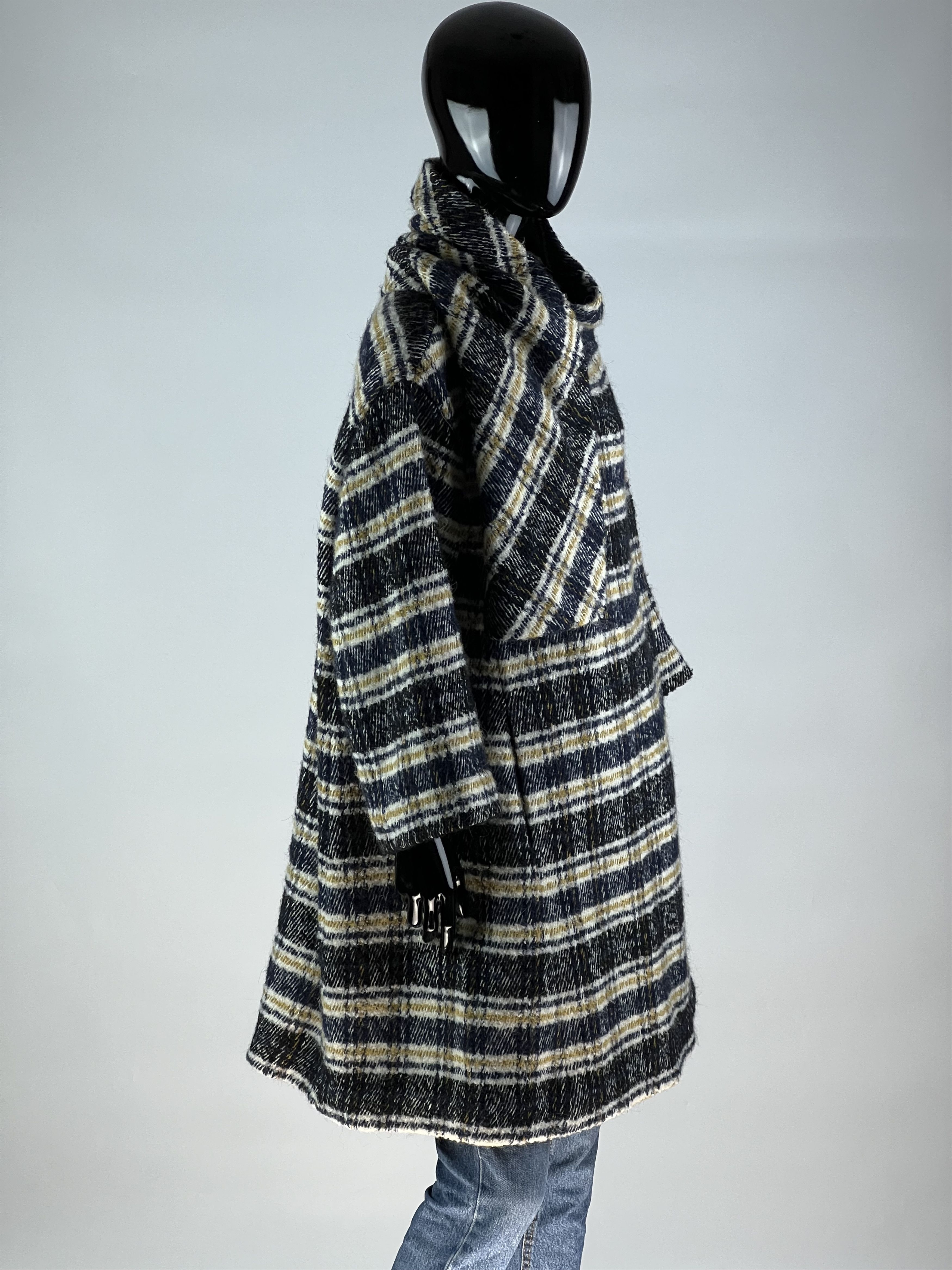 Maje Maje Wool Alpaca Checked Coat Size 0 Oversized Size XS / US 0-2 / IT 36-38 - 3 Thumbnail