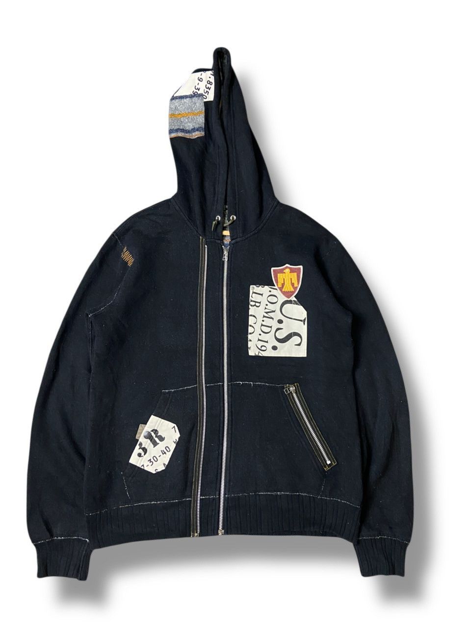 Avirex × Japanese Brand × Vintage AVIREX Brand Zipper Hoodie Jacket with Patches (118) Size US XS / EU 42 / 0 - 1 Thumbnail