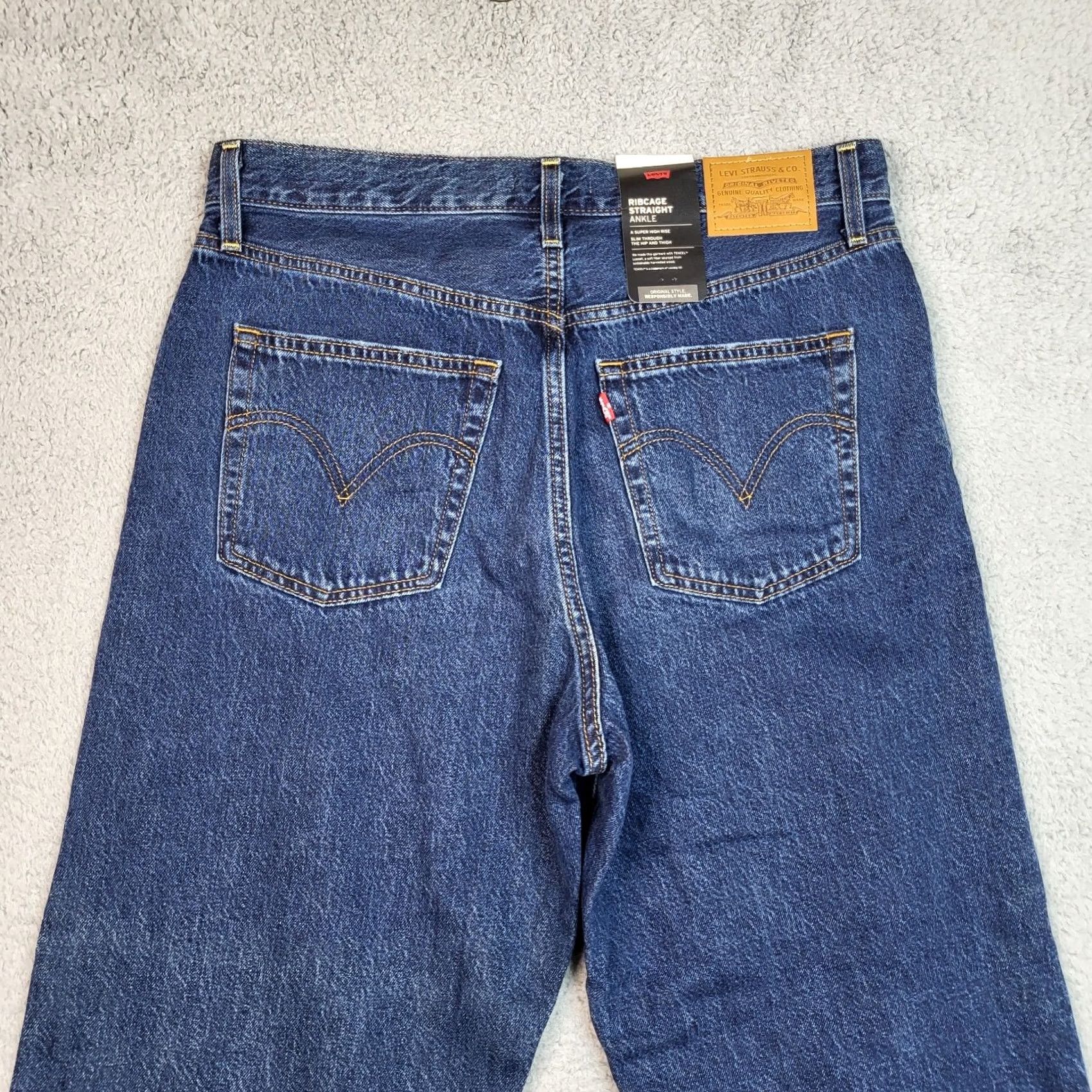 Levi's Levi's Ribcage Slim Jeans Size 32 x 27 Blue Denim High Rise Slim Straight Ankle Women's Regular Size Type Jeans 108 NEW Size 24" / US 00 / IT 34 - 3 Thumbnail