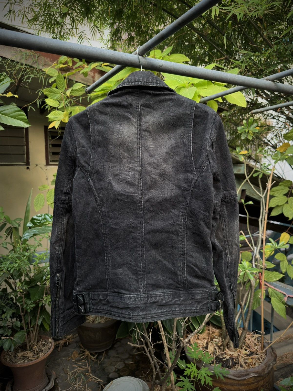 GOSTAR DE FUGA FUGA Fall 2008 Black Denim Double Rider Jacket Size S / US 4 / IT 40 - 2 Thumbnail