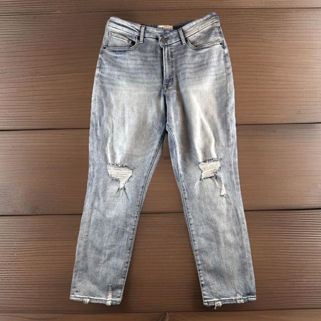 BKE BKE Ellie Mom Jeans Womens 32x28 Blue Distressed Light Wash Denim Boho Shirt? Size 24" / US 00 / IT 34 - 2 Thumbnail