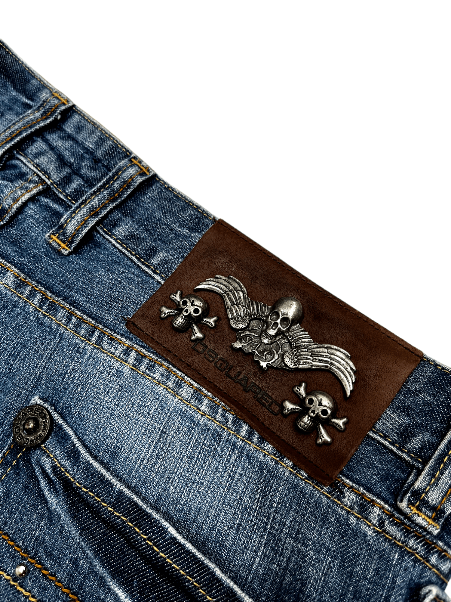 Dsquared2 💀 DSQUARED2 VINTAGE JEANS ITALY SKULL NAVY LUXURY Y2K DENIM Size US 38 / EU 54 - 12 Thumbnail