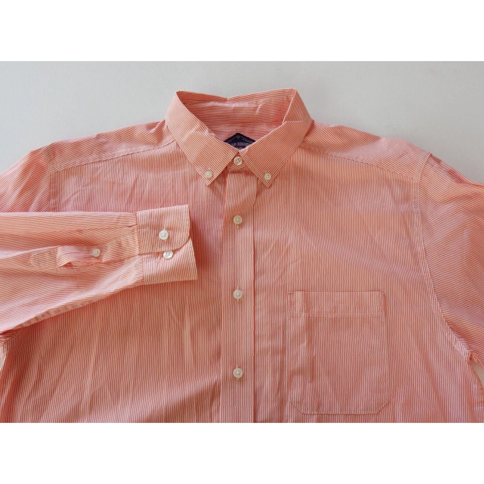 Bills Khakis VINTAGE Bills Khakis Men's Button Up Shirt Long Sleeve Cotton Orange Striped Size Large Size US L / EU 52-54 / 3 - 2 Thumbnail