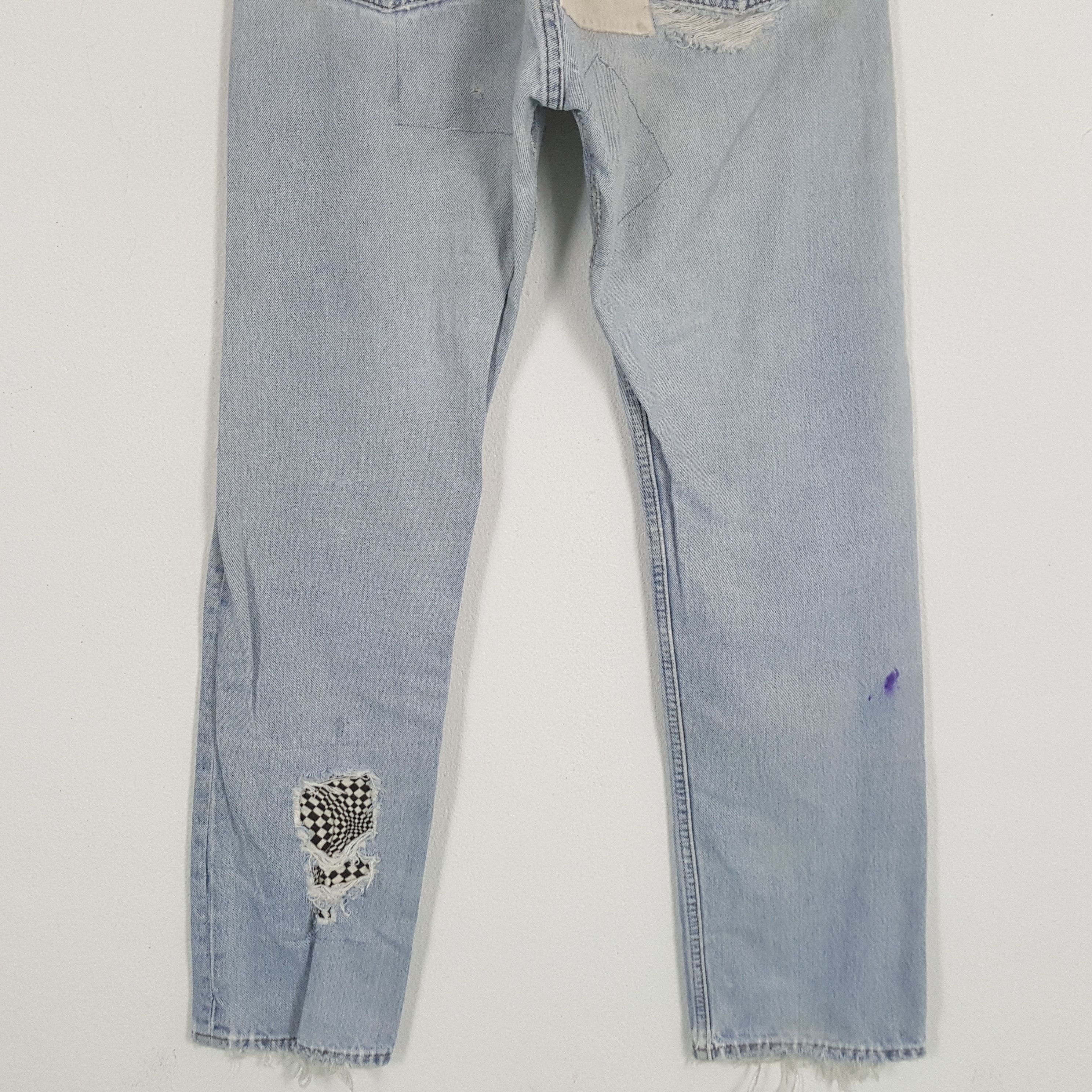 Levi's × Levi's Vintage Clothing × Vintage Vintage LEVI'S Kurt Cobain Distressed Patchwork Style Jeans Size US 28 / EU 44 - 6 Thumbnail