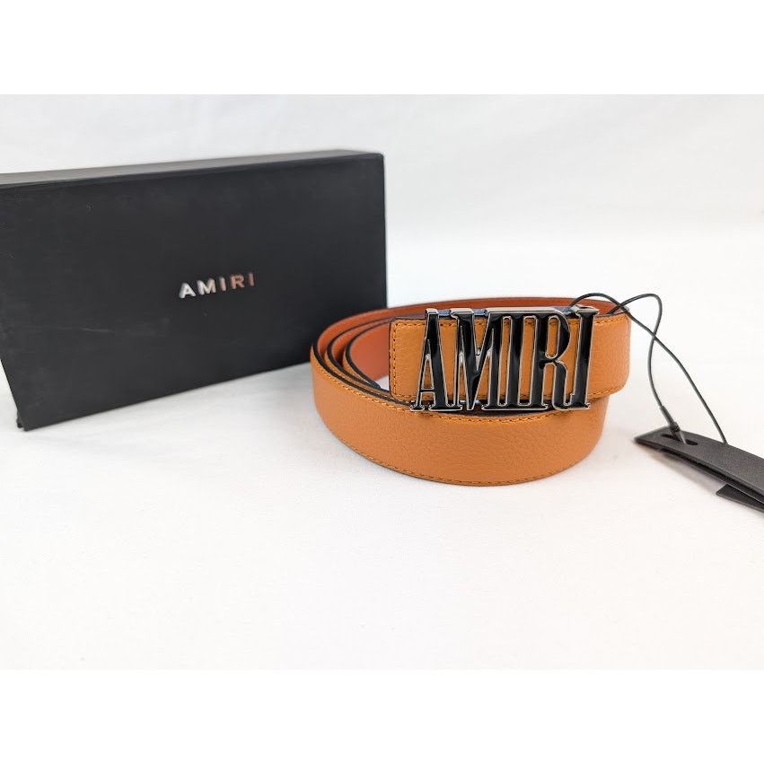 Amiri o1rshd1 Q:2 / Size: 85 / Pebbled Amiri Belt in Orange Size 34 - 1 Thumbnail