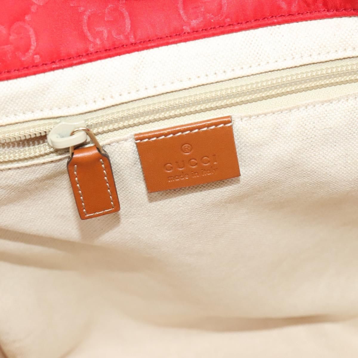 Gucci GUCCI GG Canvas Tote Bag Nylon Red Gold Size ONE SIZE - 18 Thumbnail