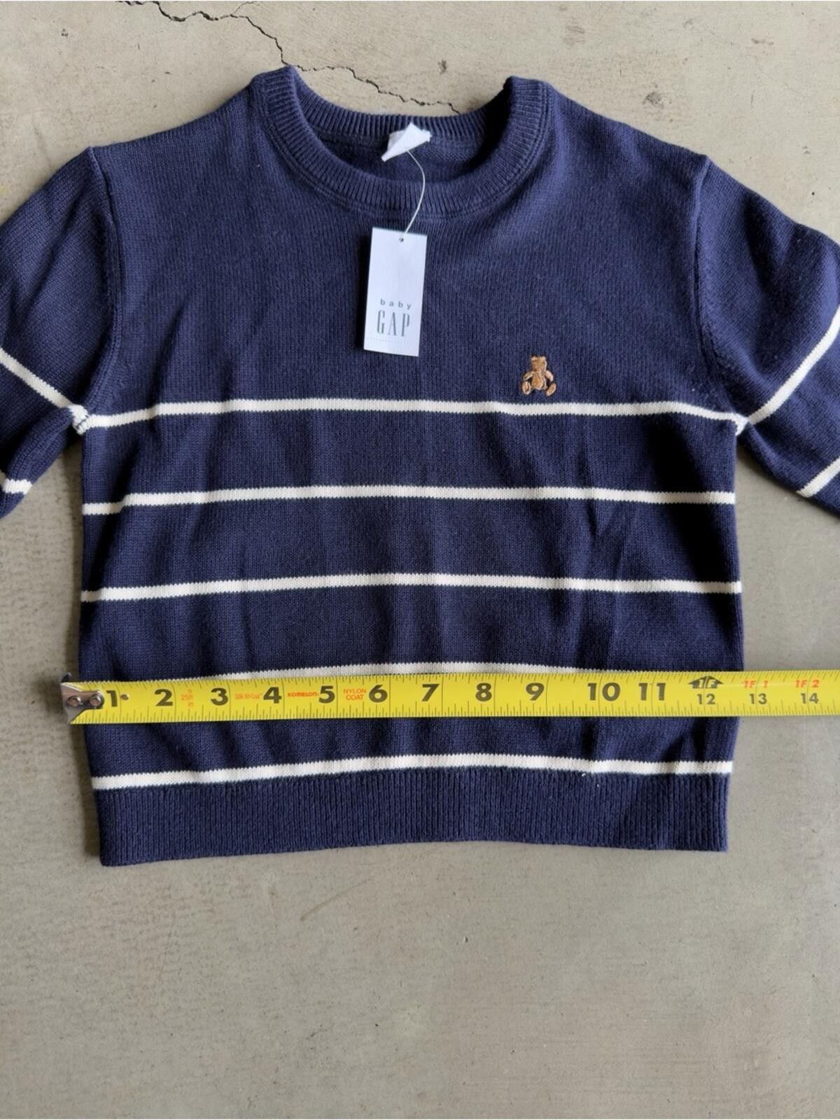 Gap Baby Gap / Stripe Crew Bear Sweater / Navy 2Y Size US XXS / EU 40 - 5 Thumbnail