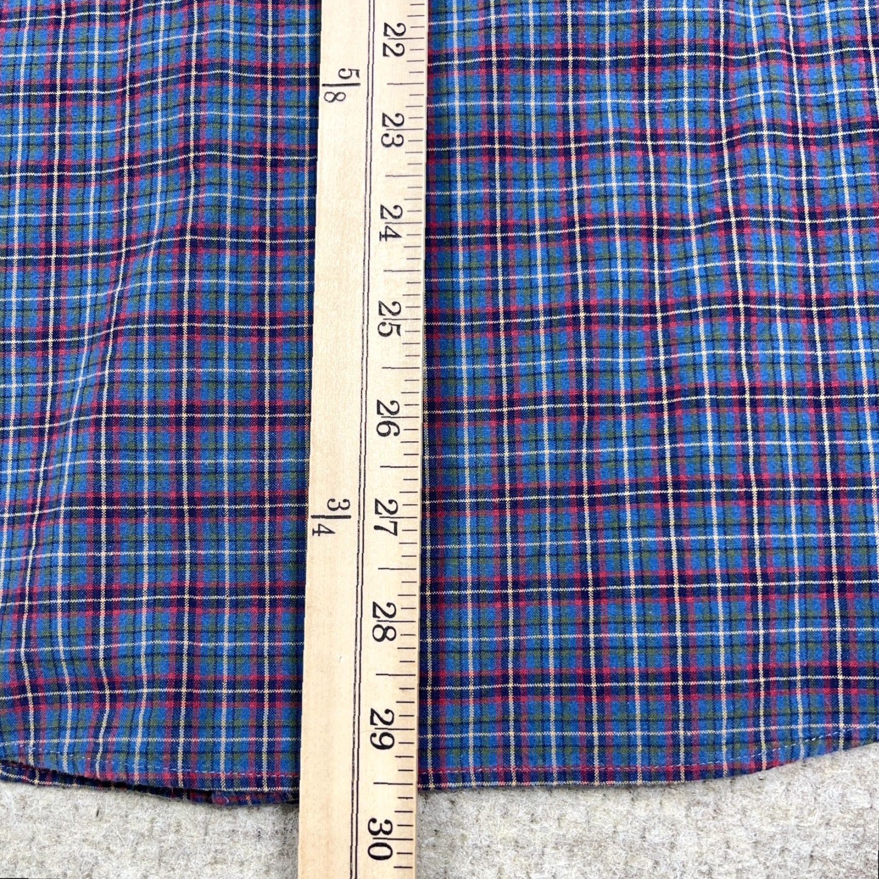 Ralph Lauren Ralph Lauren Shirt Men Medium Blue Red Plaid Button Up Classic Fit Cotton Size 40R - 7 Thumbnail