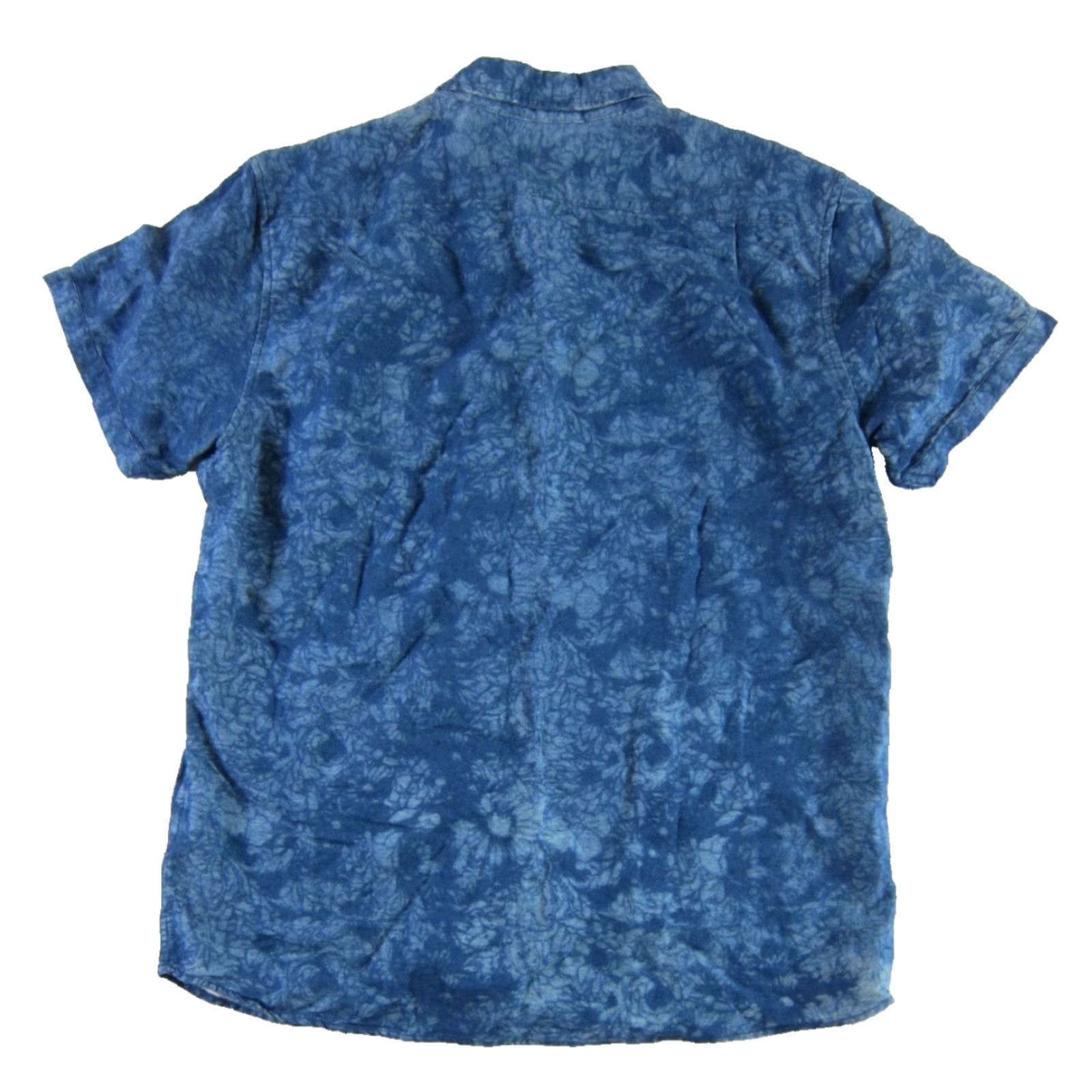 RVCA RVCA Button-Up Shirt Men Large Blue Tie Dye 100% Cotton Short Sleeve Casual Travel Size US L / EU 52-54 / 3 - 2 Thumbnail