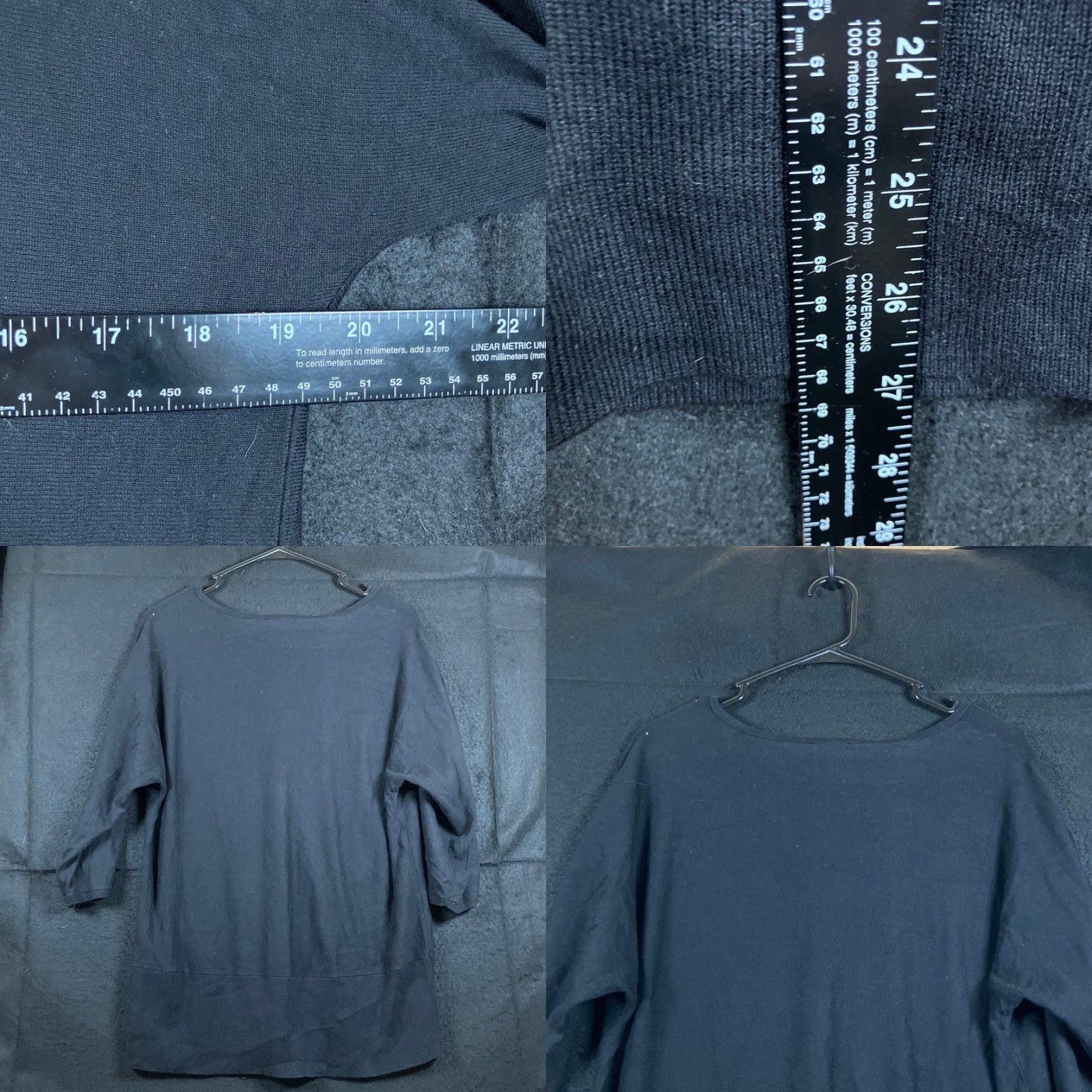 Talbots Talbots Womens Blouse Black V-Neck 3/4 Sleeve Oversized Large L Cotton Blend Jersey Rayon Spandex Knit Casual Workwear Formal Womens Size L / US 10 / IT 46 - 8 Thumbnail