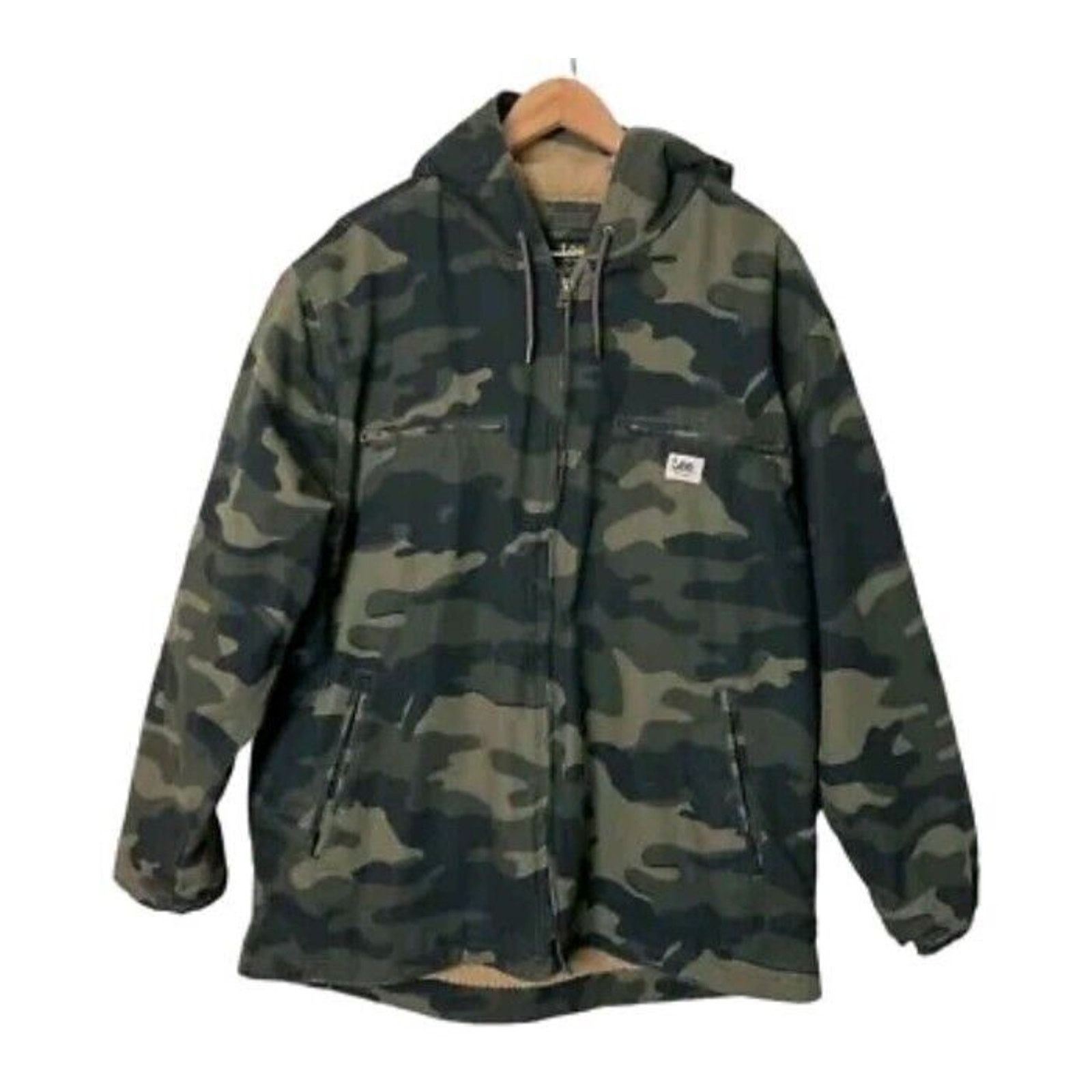 Lee Lee Camo Print Sherpa Lined Cotton Canvas Hooded Jacket, MED Size US M / EU 48-50 / 2 - 3 Thumbnail