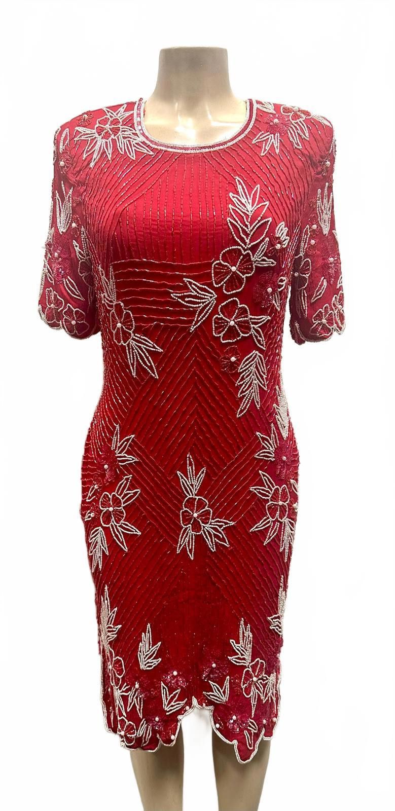 Other Sequined Beaded Dress Red & White size 20 Size 3XL / US 20-22 - 1 Preview