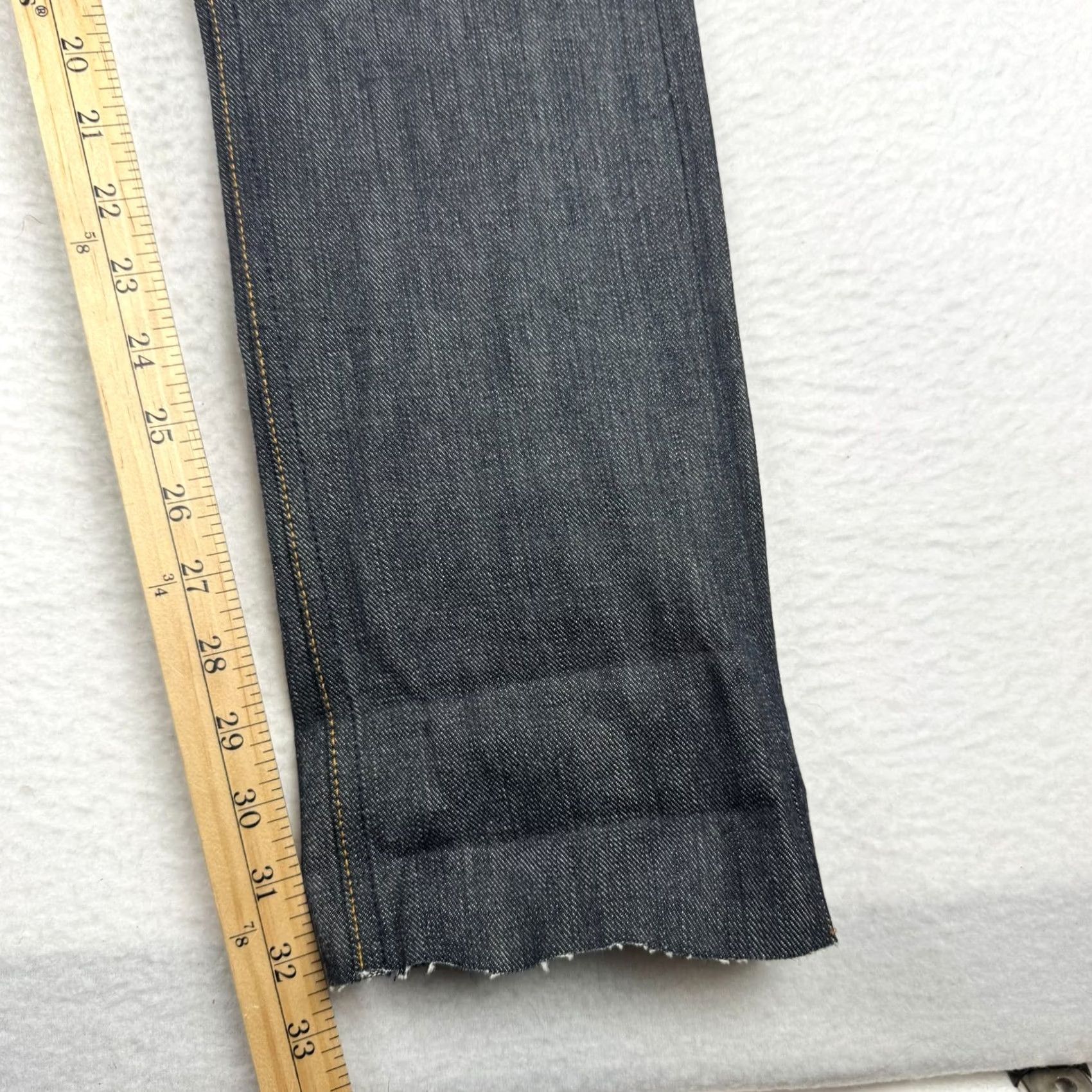 Gustin GUSTIN Jeans Slim 31 32 Inseam Button Fly Raw Hem Denim Cotton 5-Pocket Men Blue EUC Size US 31 - 6 Thumbnail