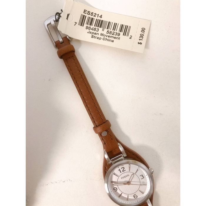 Fossil Fossil ES5214 Carlie Three-Hand Brown Leather Watch | Grailed