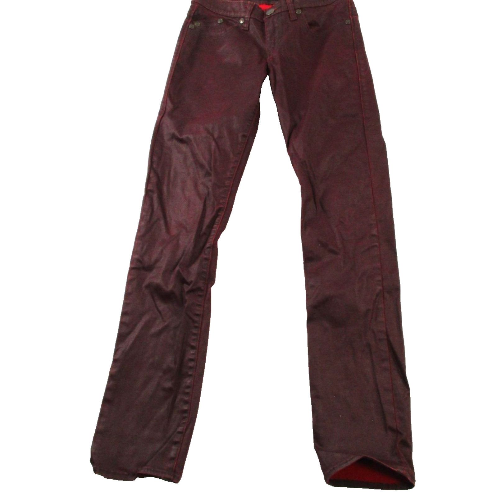 Rock & Republic Rock & Republic Jeans Womens 31 Dark Red Skinny Slim Coated Size 31" - 1 Thumbnail