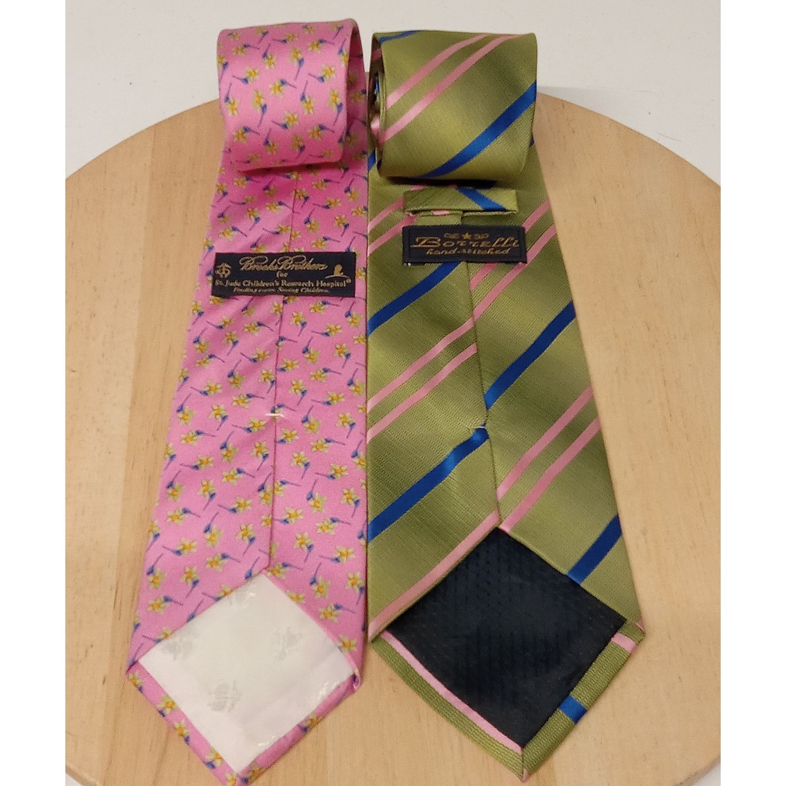 Brooks Brothers Set Of 2 Men's Ties Brooks Brothers Borrelli Pink Floral Size ONE SIZE - 3 Thumbnail