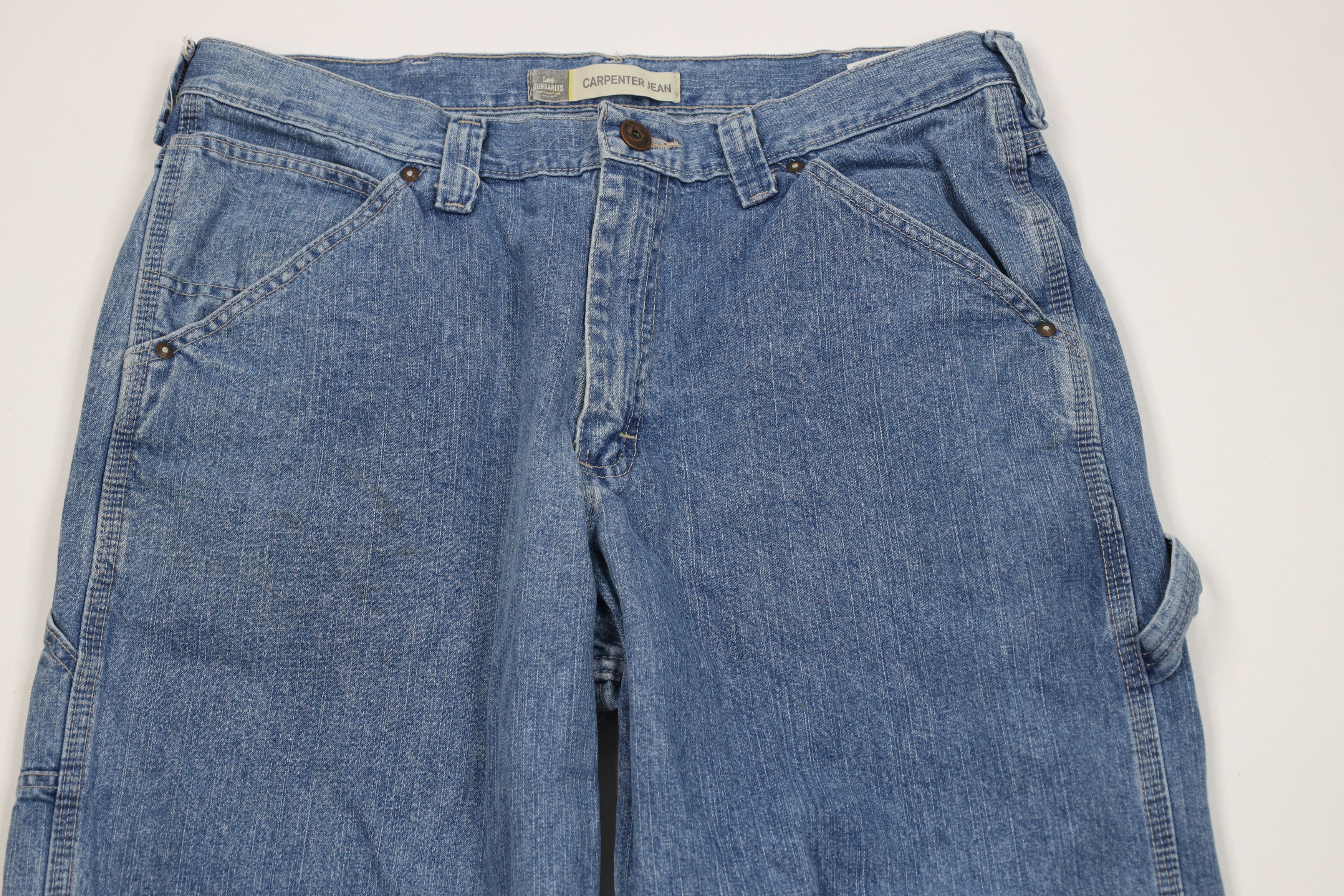Lee Vintage Y2K Lee Relaxed Wide Leg Dungaree Denim Jeans Blue Size US 36 / EU 52 - 2 Thumbnail
