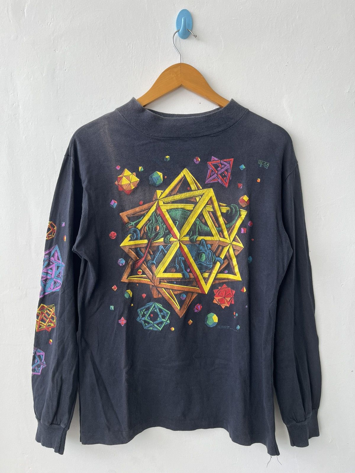 image of M.c Escher Art Longsleeve in Black, Men's (Size Small)