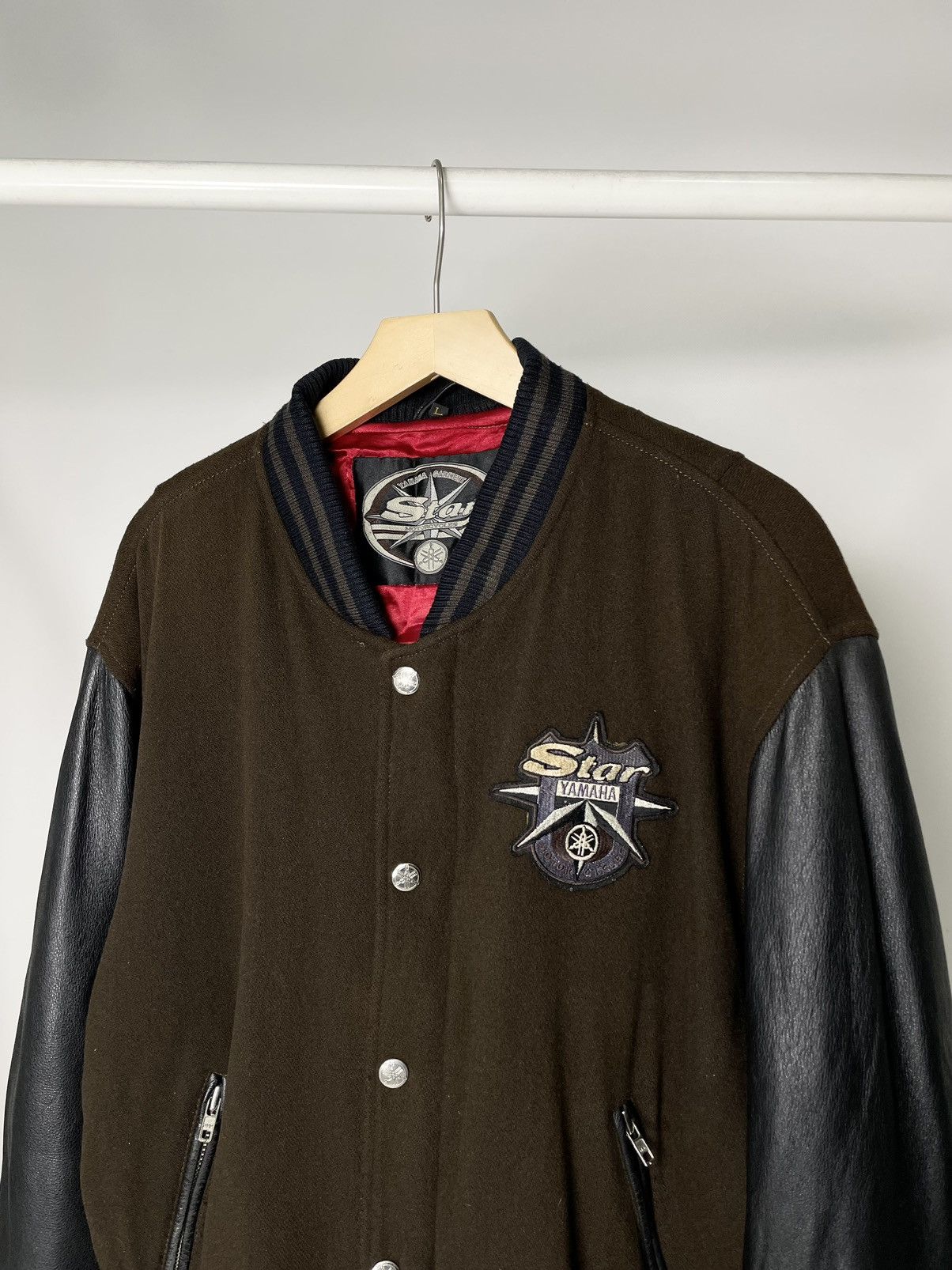 Yamaha Yamaha Star Vintage Moto Racing Brown Varsity Bomber Jacket Size US L / EU 52-54 / 3 - 4 Thumbnail