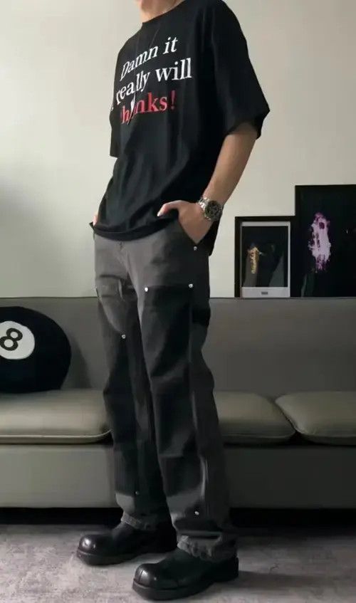 Jean double knee faded carpenter pants Size US 32 / EU 48 - 3 Thumbnail