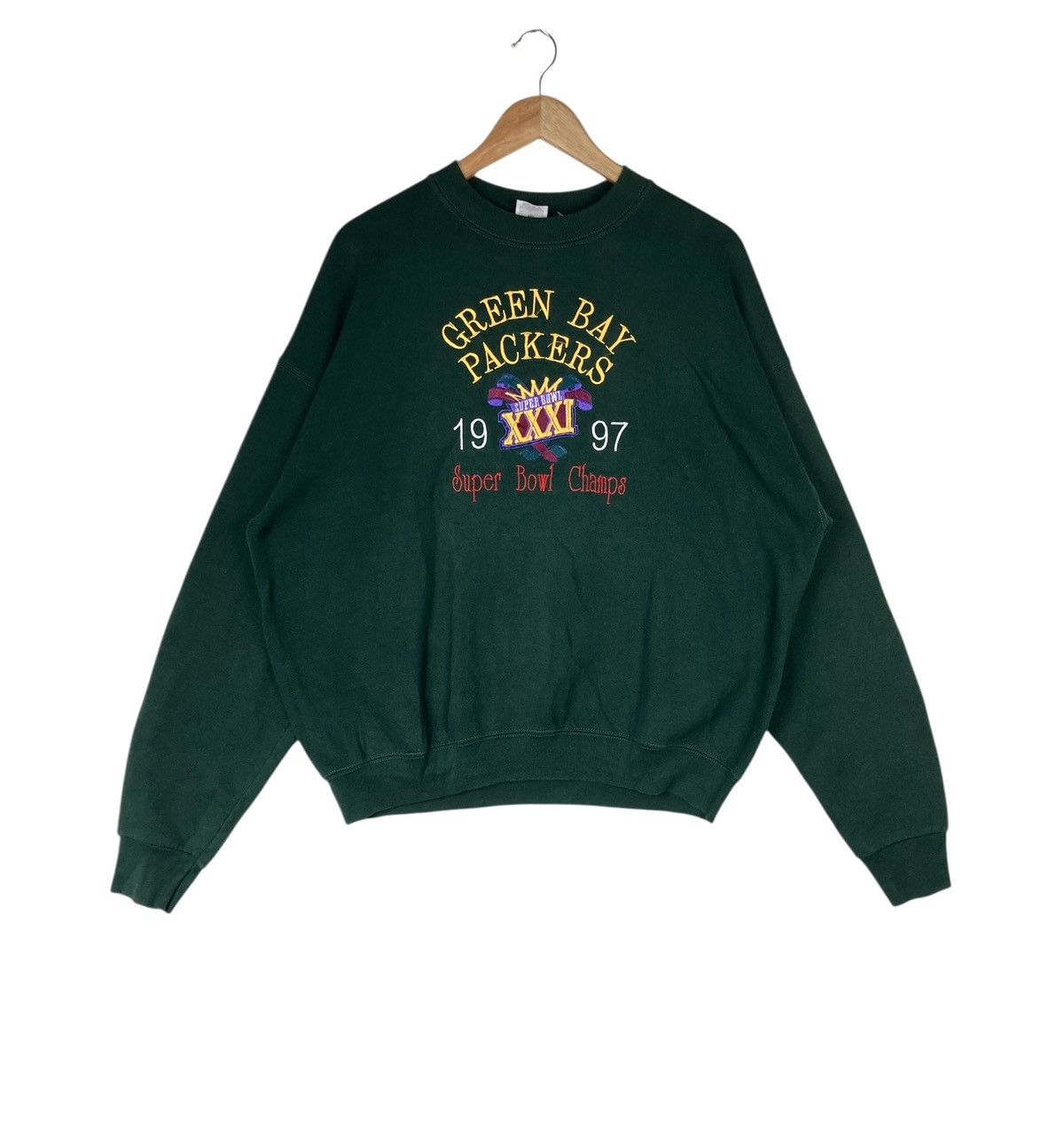 NFL Vintage 1997 Super Bowl Champs Green Bay Packers Sweatshirt Size US XL / EU 56 / 4 - 1 Thumbnail