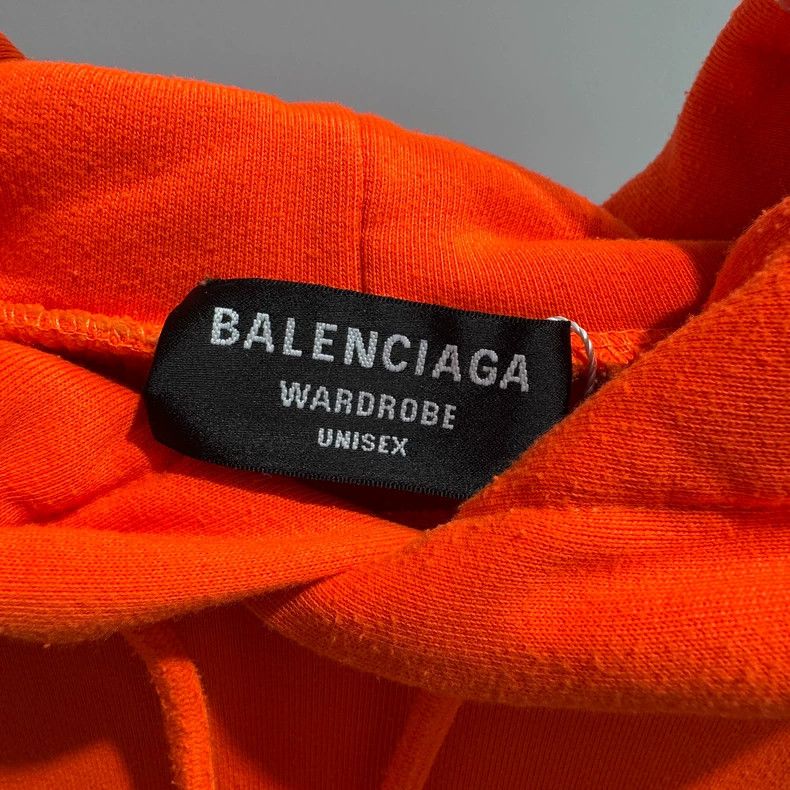 Balenciaga Balenciaga Neon Orange Classic Wave Logo Hoodie Size US L / EU 52-54 / 3 - 4 Thumbnail