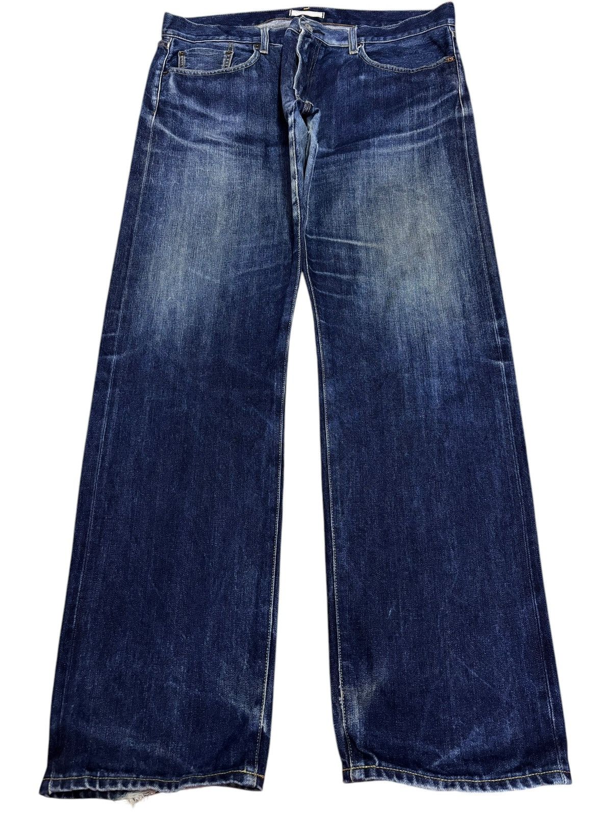 Japanese Brand × Kaihara Denim × Self Edge Vintage Kaihara Uniqlo Selvedge Blue Indigo Jeans Size US 38 / EU 54 - 2 Thumbnail