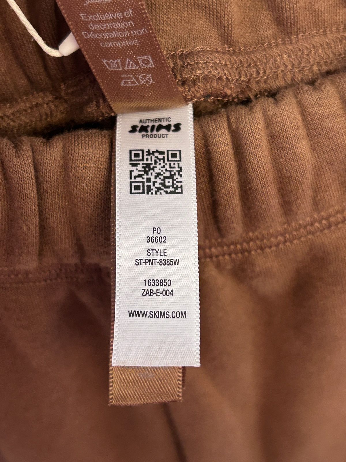 SKIMS Skims Cotton Fleece classic straight leg pant bison, M New Size 30" / US 8 / IT 44 - 3 Thumbnail