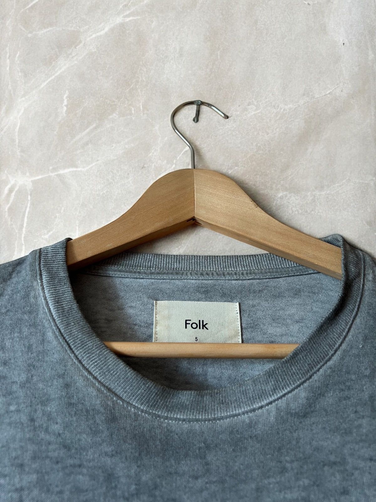 Folk × Vintage FOLK STONE WASHED T SHIRT TEE GREY TEE HERITAGE DYED GARMENT Size US L / EU 52-54 / 3 - 3 Thumbnail