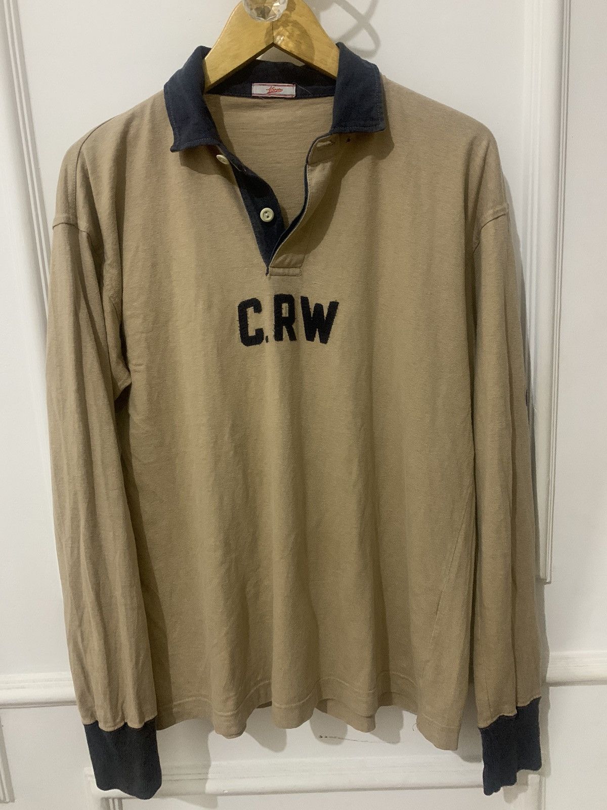 45rpm × Kapital × Vintage 1990s 45rpm – C.RW Polo Long Sleeve Shirt Japan Made Size US L / EU 52-54 / 3 - 4 Thumbnail