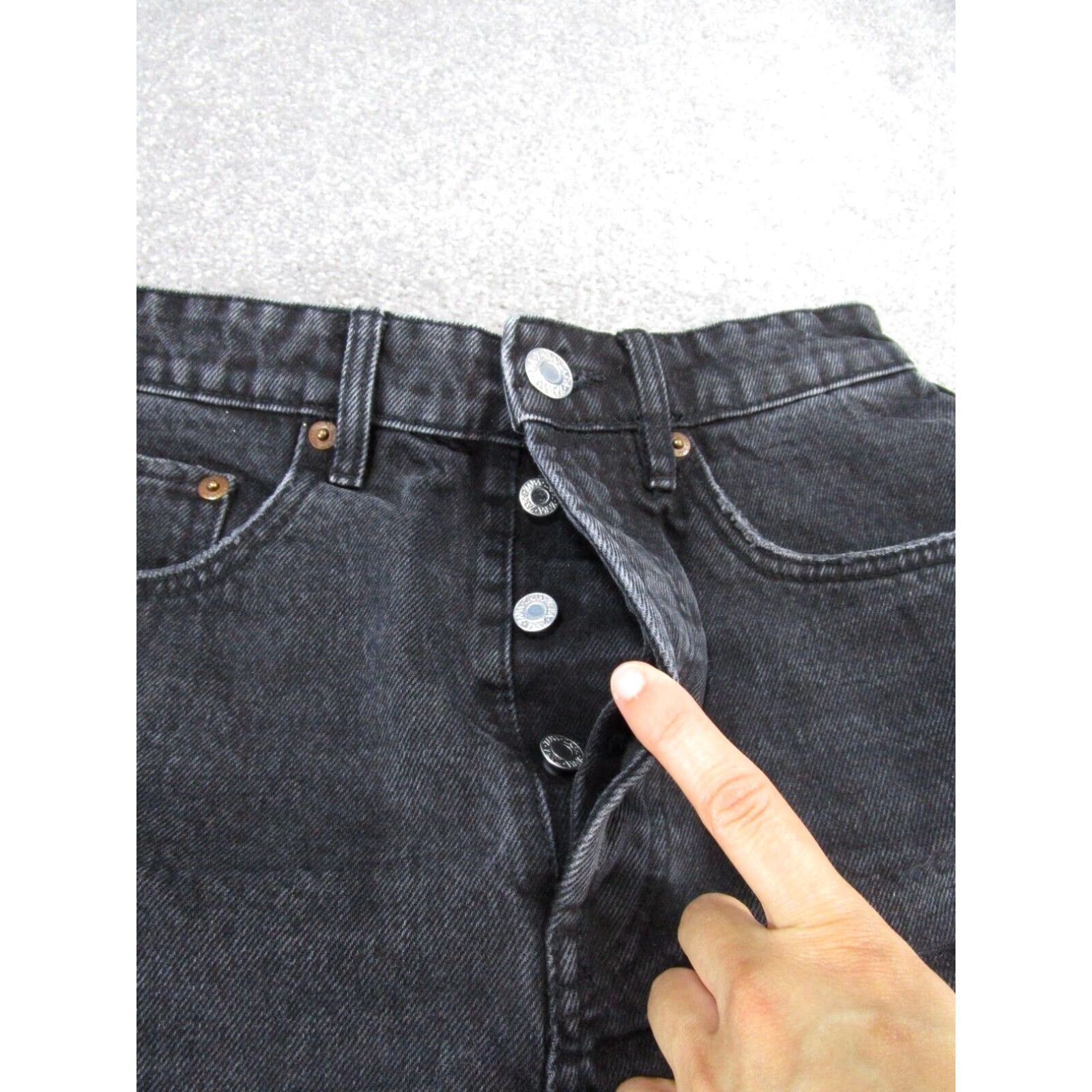 Zara Womens Zara Shorts 2 Dark Gray Jean Denim Button Fly Cut Offs Size 26" / US 2 / IT 38 - 2 Thumbnail