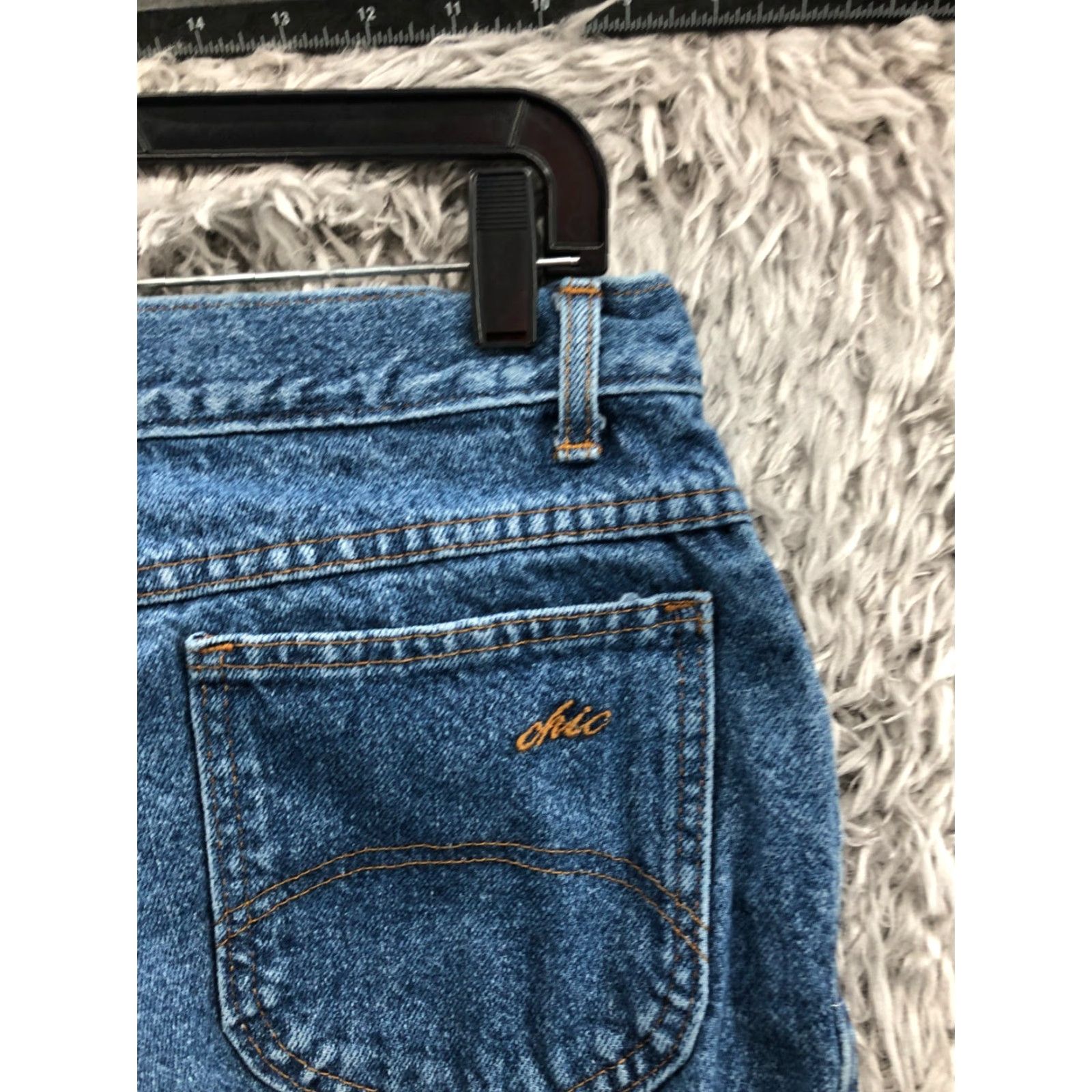 Vintage CHIC CHIC Jeans Tapered SIZE 10 Womens Blue Medium Wash High Rise Regular 5-Pocket Denim Cotton Zipper Button Belt Loops Brand CHIC Clothing Size 32" / US 10 / IT 46 - 6 Thumbnail