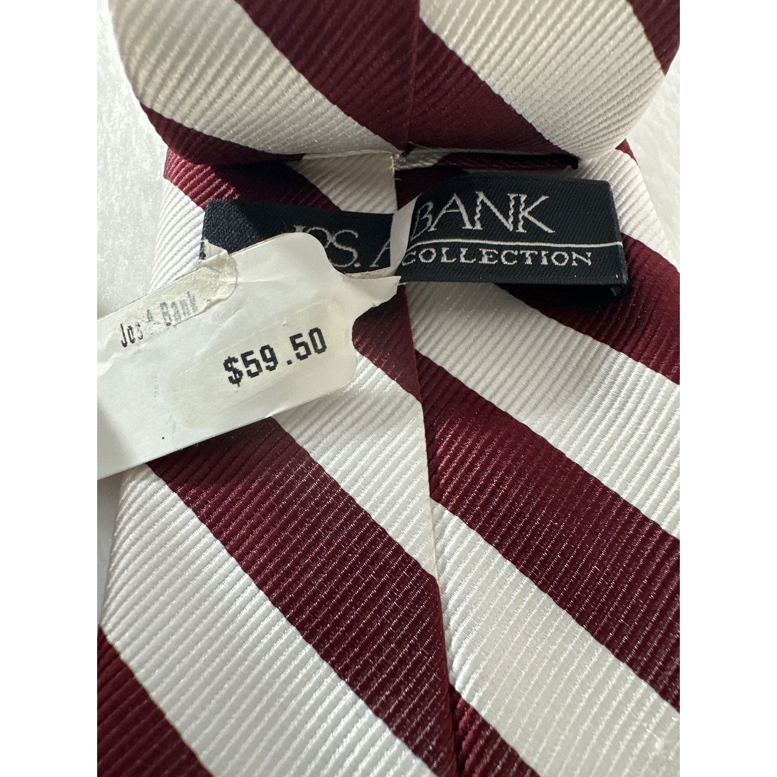 Jos. A. Bank Jos A Bank Executive Collection Maroon White Striped Tie NWT Size ONE SIZE - 2 Thumbnail