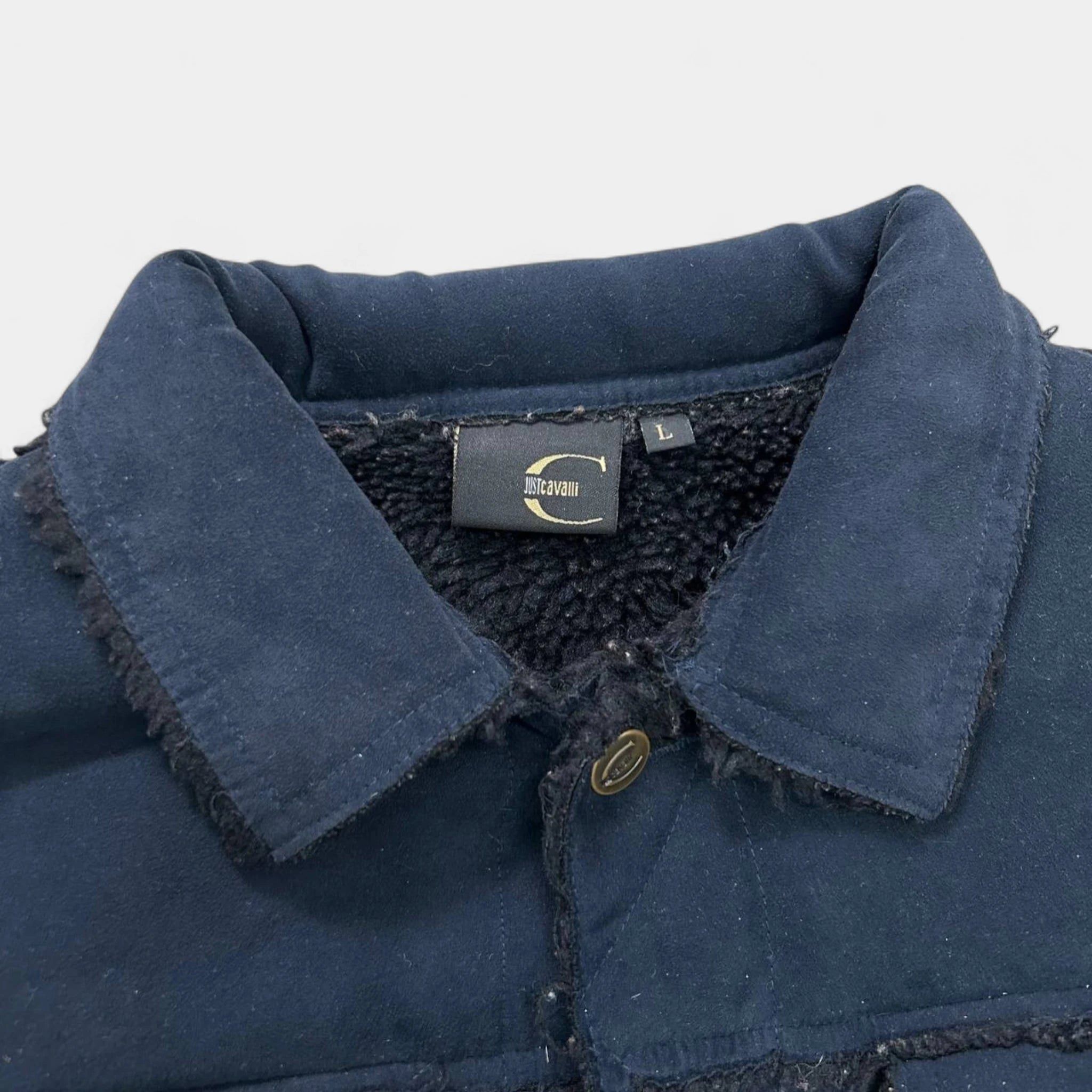 Just Cavalli Just Cavalli Navy Suede Shearling Jacket Size US L / EU 52-54 / 3 - 4 Thumbnail