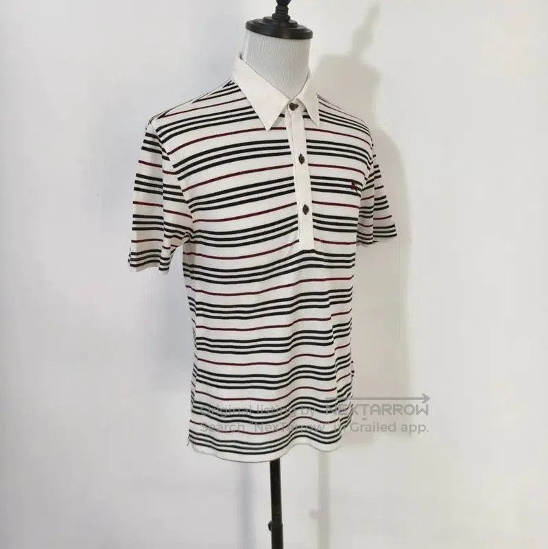 Burberry Burberry Men's Summer White Striped Polo Shirt. Size US M / EU 48-50 / 2 - 4 Thumbnail
